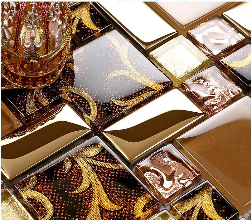 Most Popular Crystal Glass And Metal Mosaics Tiles