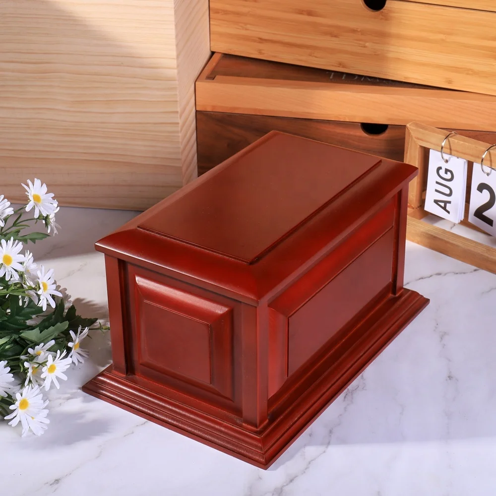 Funeral supplies pet cremation box dog urn wooden memorial urn ashes funeral box