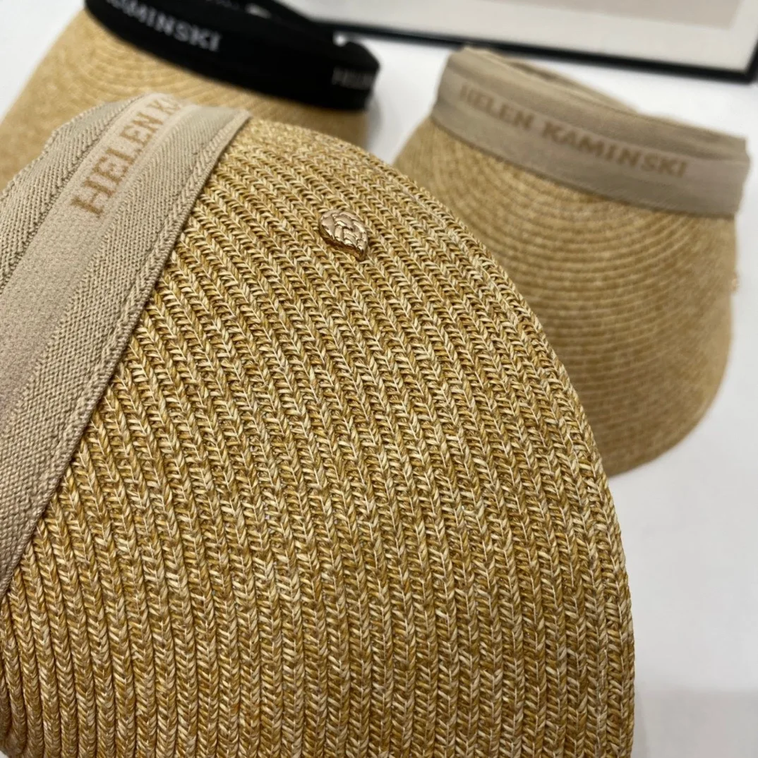 Visor Hat Summer Letters Raffia Grass Hairband Empty Top Hat Vacation Ponytail Outdoor UV Protection Cap Sun Straw Visor