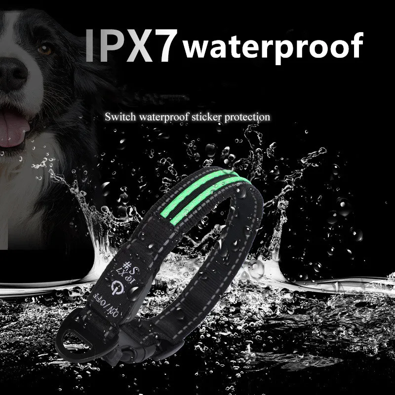 Cat Nylon LED Pet Dog Collar Night Safety Flashing Glow In The Dark Dog Leash Dogs Luminous Fluorescent Collars Pet Supplies