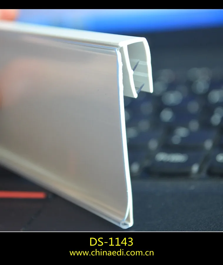 Price Label Holder Plastic Price Display Label Holder PVC Extrusion Profile Plastic Strip Price Label Strip of Supermarket Shelves