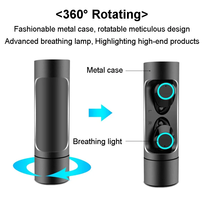 X8 TWS Earbuds Portable Power Bank Mini Twins V5.0 Multi-function Touch Control Sweatproof Sports Wireless Headphones