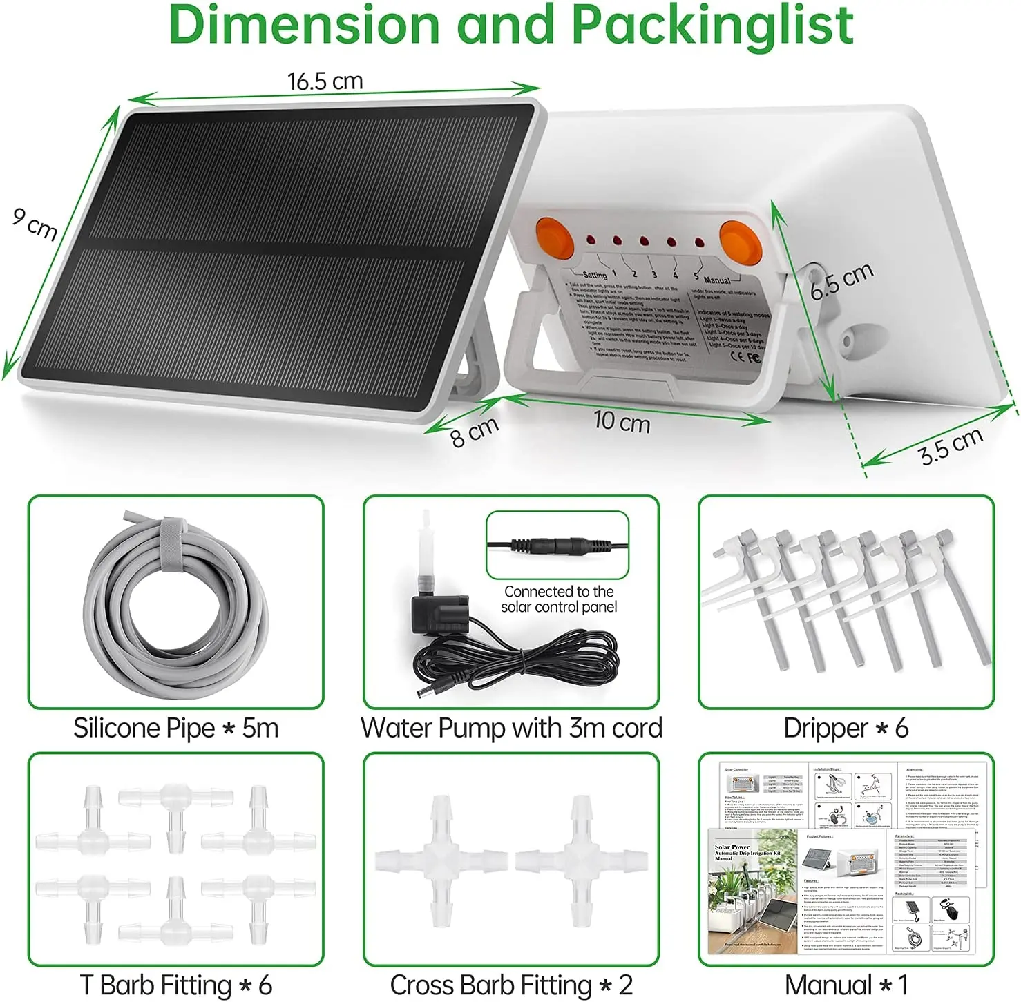 Solar Powered Micro diy Automatic plant water timer device solar drip Irrigation kit full systems for home garden indoor plant