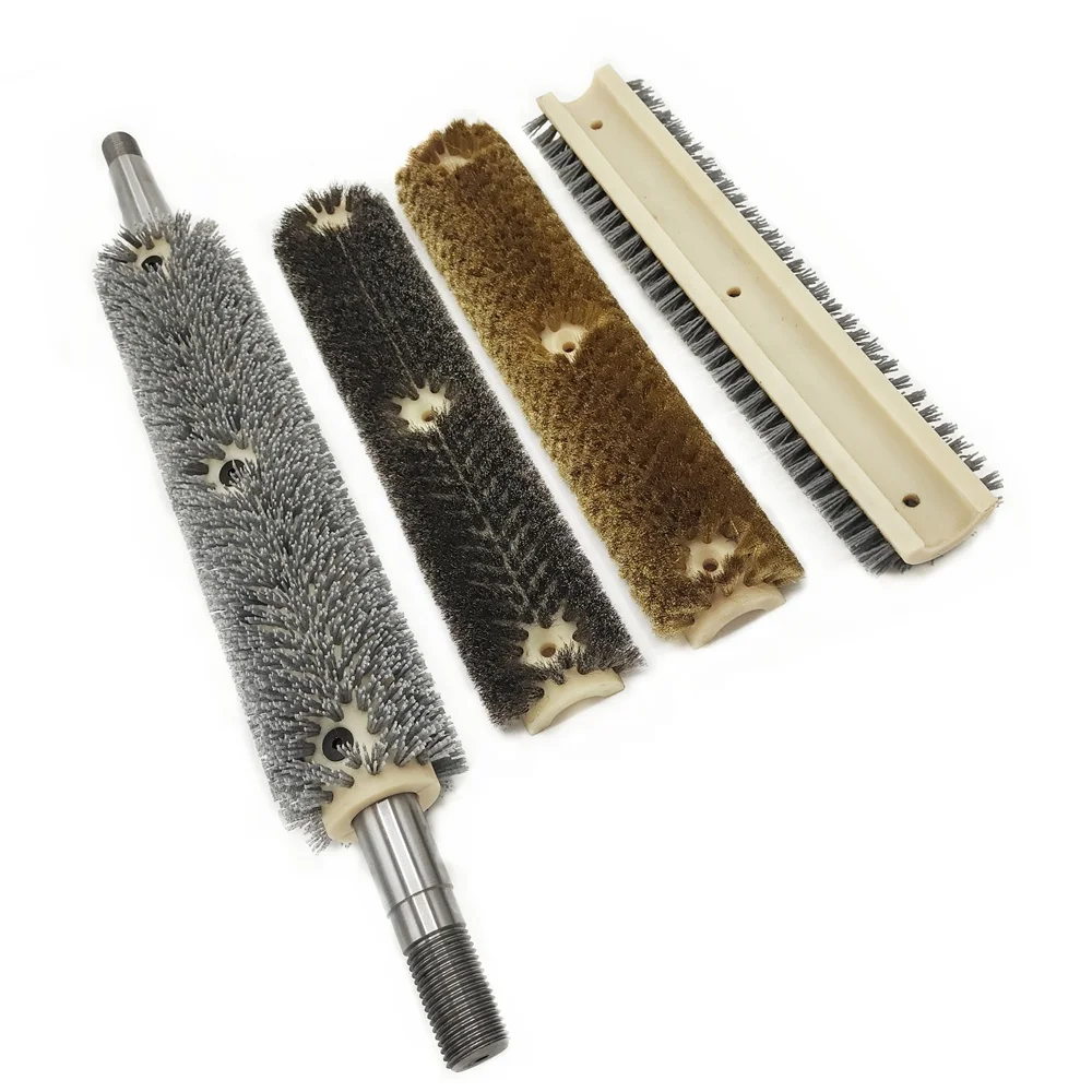 Custom Various Brass Wire Steel Wire Abrasive Wire Split Cylinder Roller Brush for Cleaning and Polishing