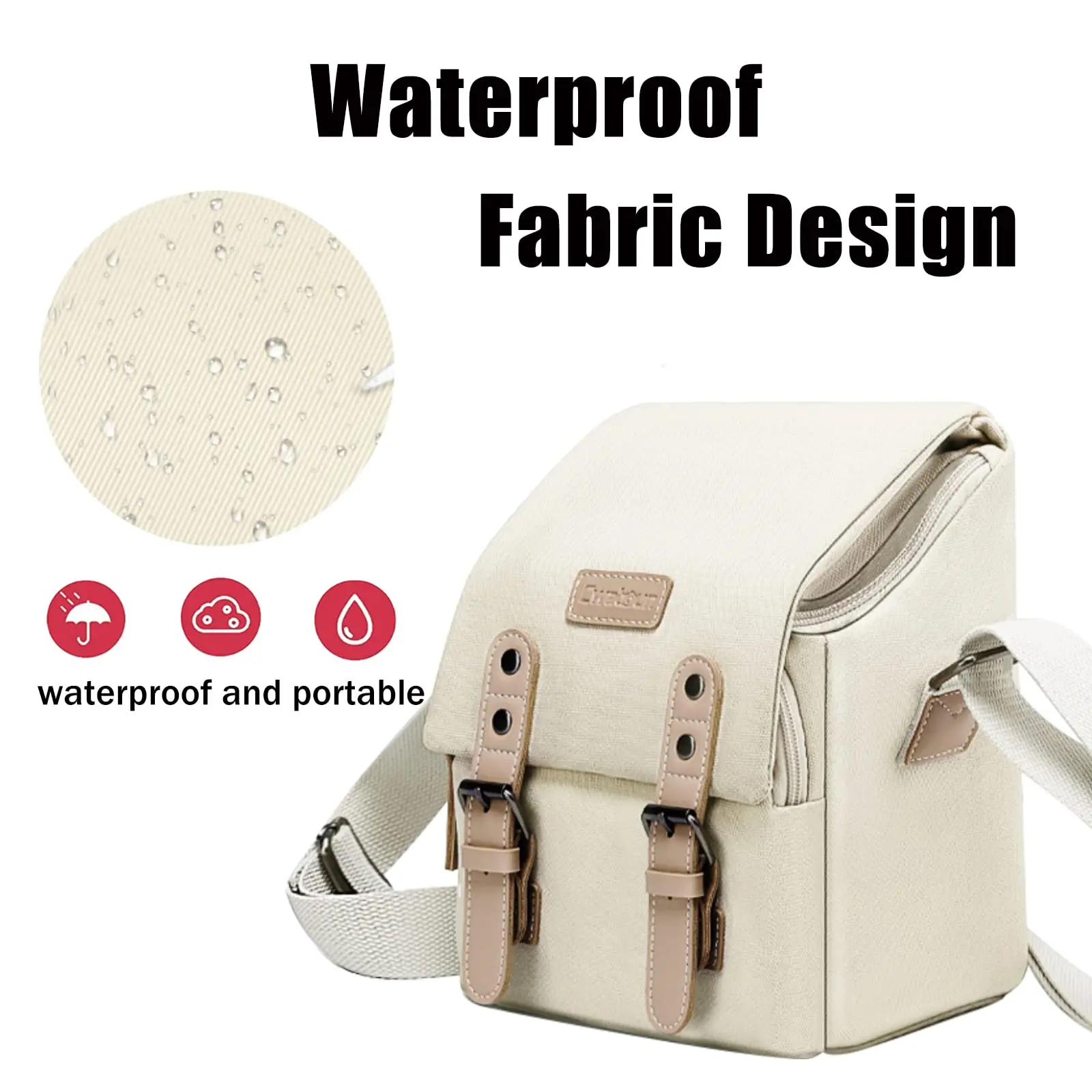 Canvas Wholesale Woman Cheap Cute Mini Beige Slr Dslr Lens Case Shoulder Waterproof Small Crossbody Digital Case Camera Bag