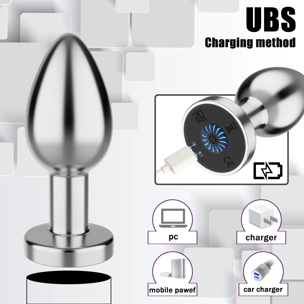 Wireless Remote Control Anal Plug Small Vibrating Butt Plug Metal Anal Vibrator Prostate Massager Anal Sex Toy For Men Women
