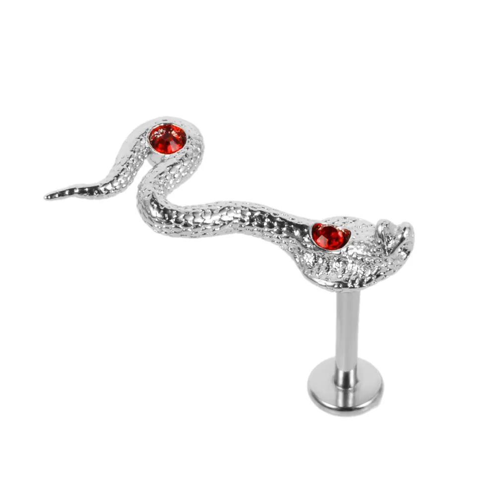 Stainless steel cz stud owl skull earring animal blue earring ear ring bulk piercing jewelry owl labret stud