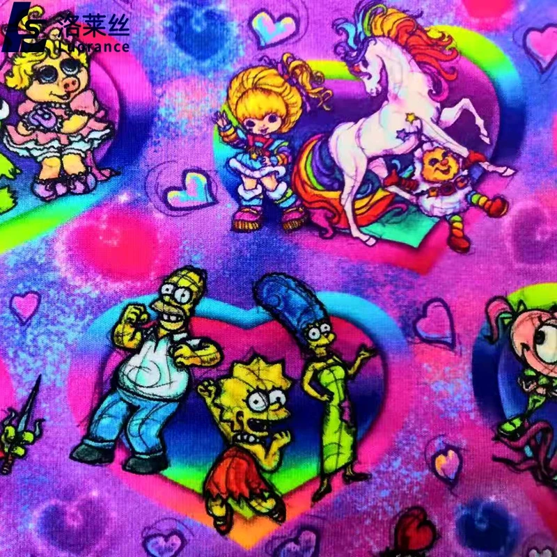 
hot sale 95/5 custom digital printing lycra cotton jersey knit fabric for women dress 