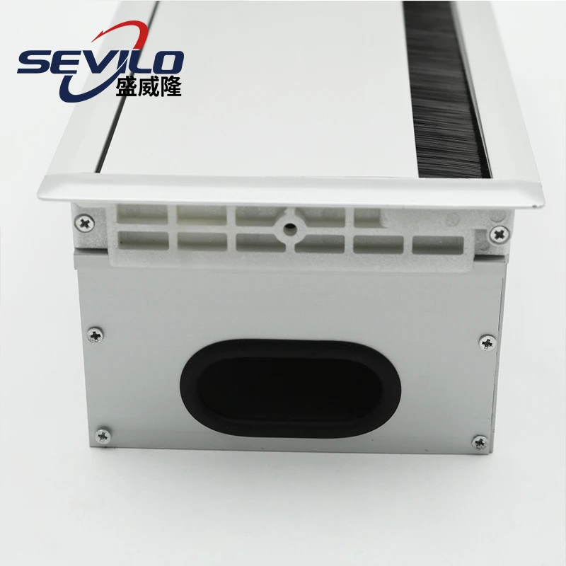 Office Furniture Accessories Aluminum Alloy Rectangle Cable Grommet With Commetitive Price For Computer Desk