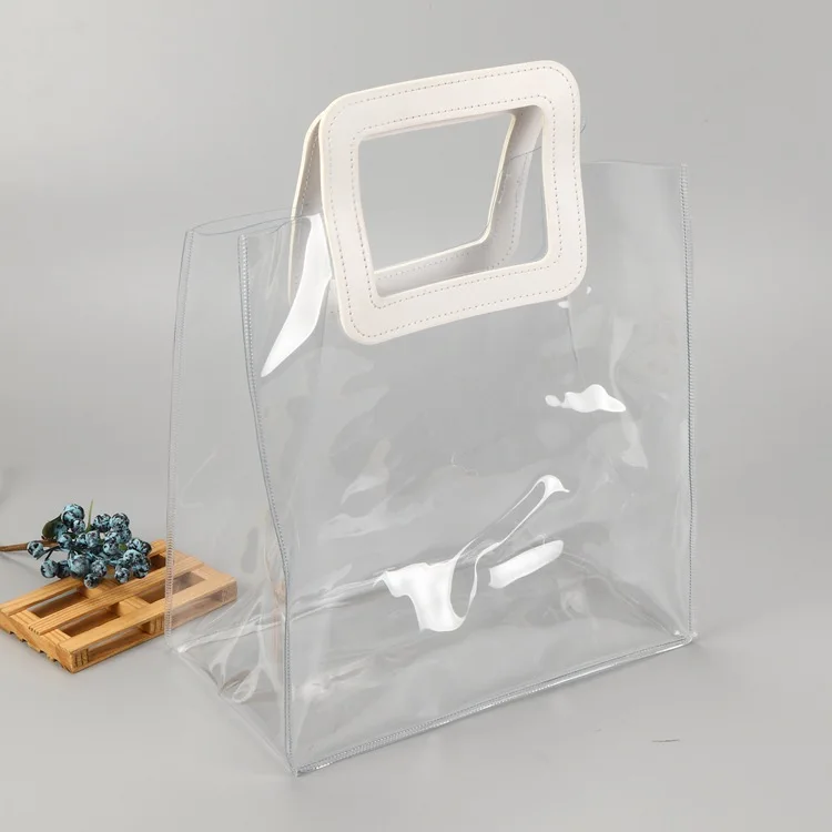 Fashionable Clear Laser PVC Transparent Tote Hand Bag Popular