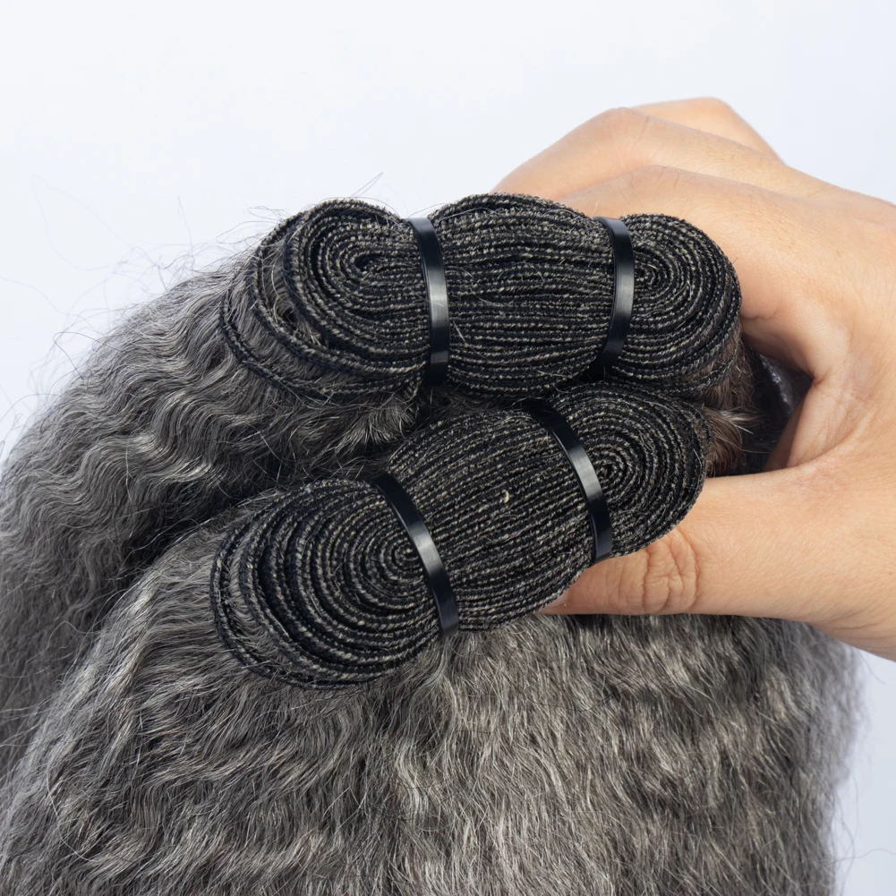 Latest Best Selling Gray Human Hair Weaves Cuticle Aligned Virgin Remy Hair Bundles Gray OEM ODM Hair Extention