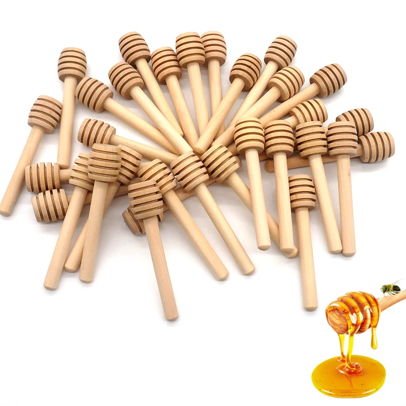 8cm 10cm 15cm Mini Wooden Honey Dipper Sticks,Stirrer Stick for Honey Jar Dispense Drizzle Honey