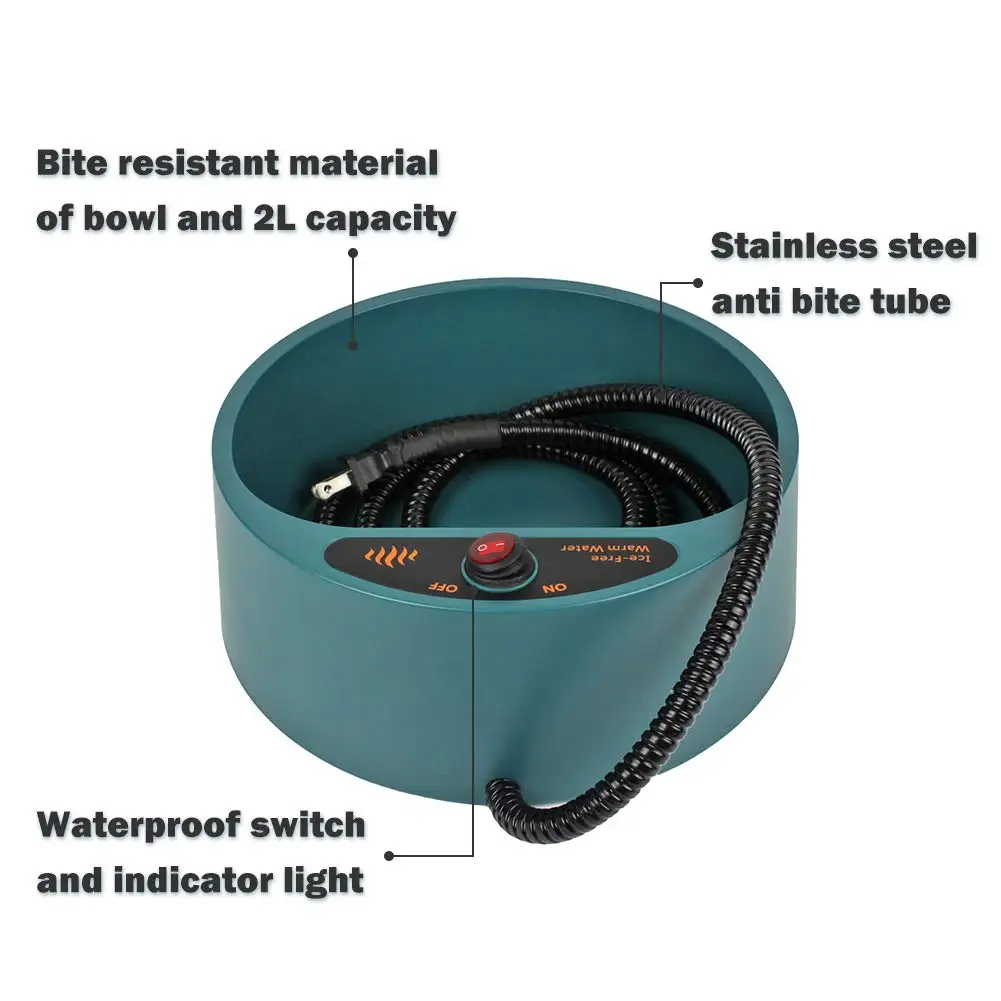 68OZ Pet Water Heating Bowl for Cats Dogs Chicken Birds Outdoor Winter Dog Bowl