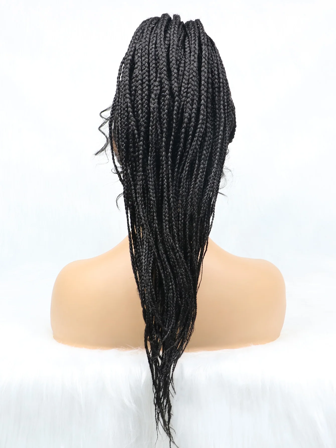 Newest braided synthetic hair wigs african braided lace front wigs vendors with baby hair for women braid lace wig glueless