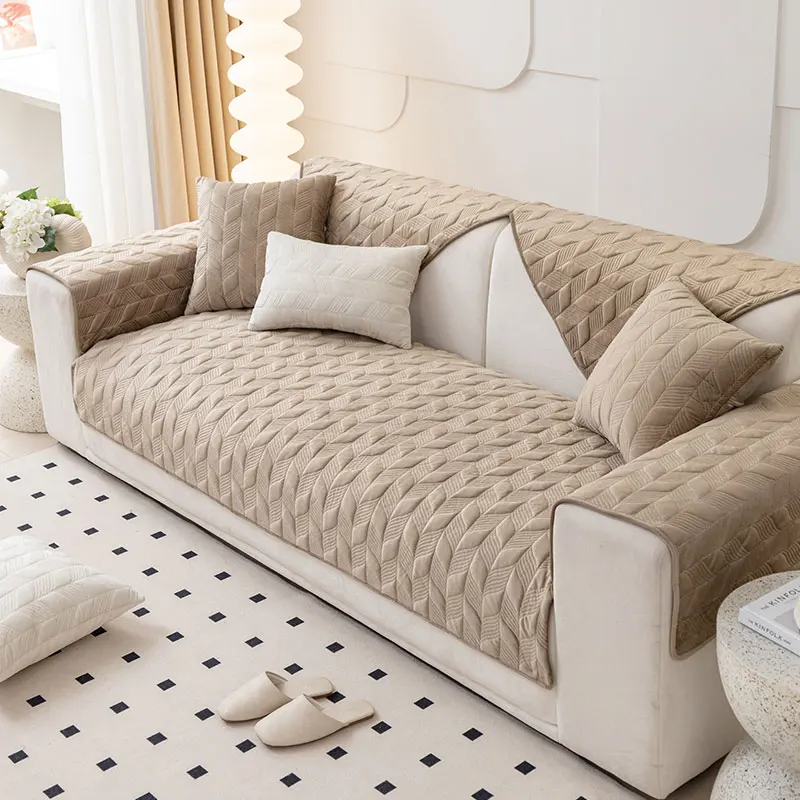 Осень и зима новый голландский бархатный диван подушка сплошной цвет листья теплый диван Подушка Нескользящая