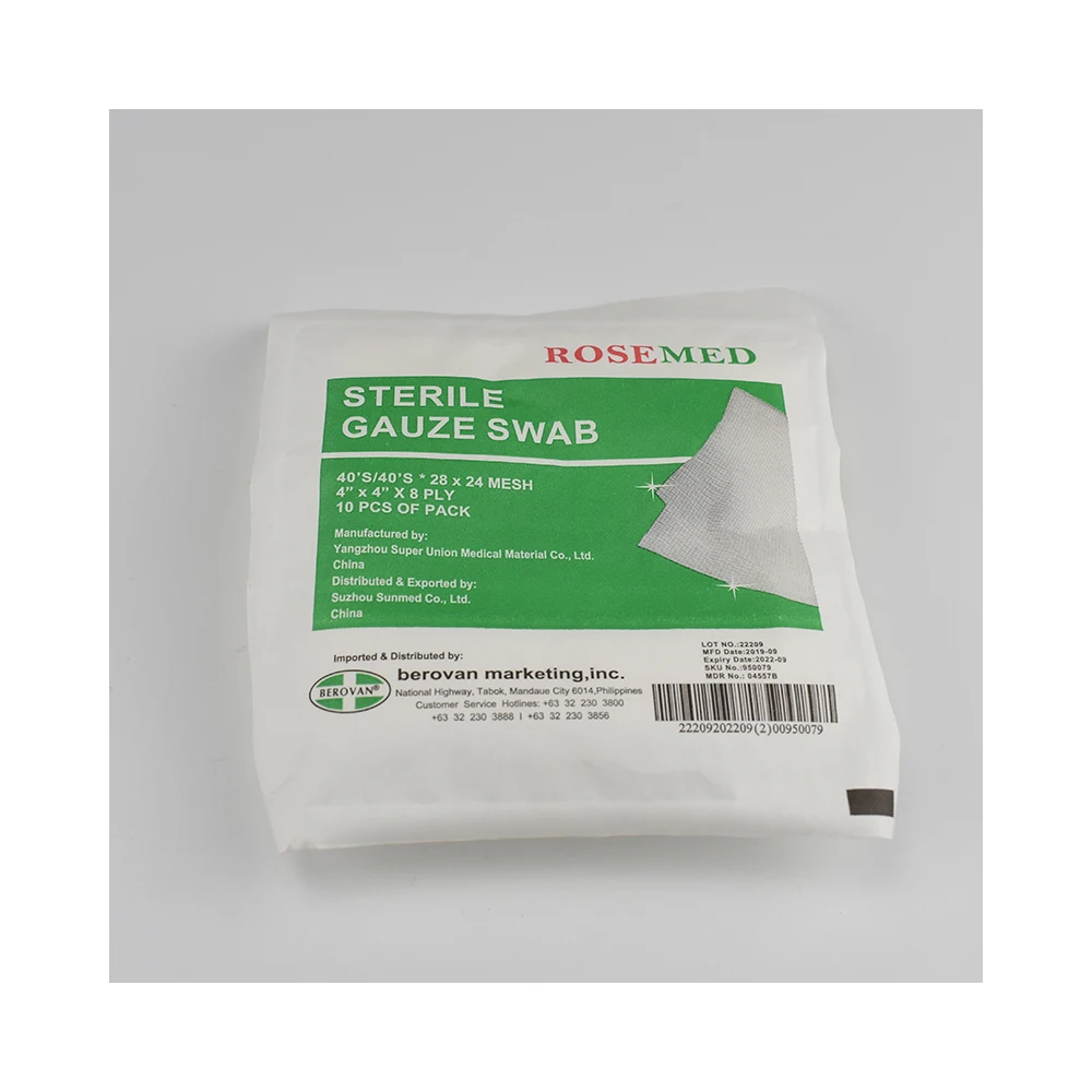 
Wholesale White Soft Odourless Tasteless Sterile Gauze Swab 