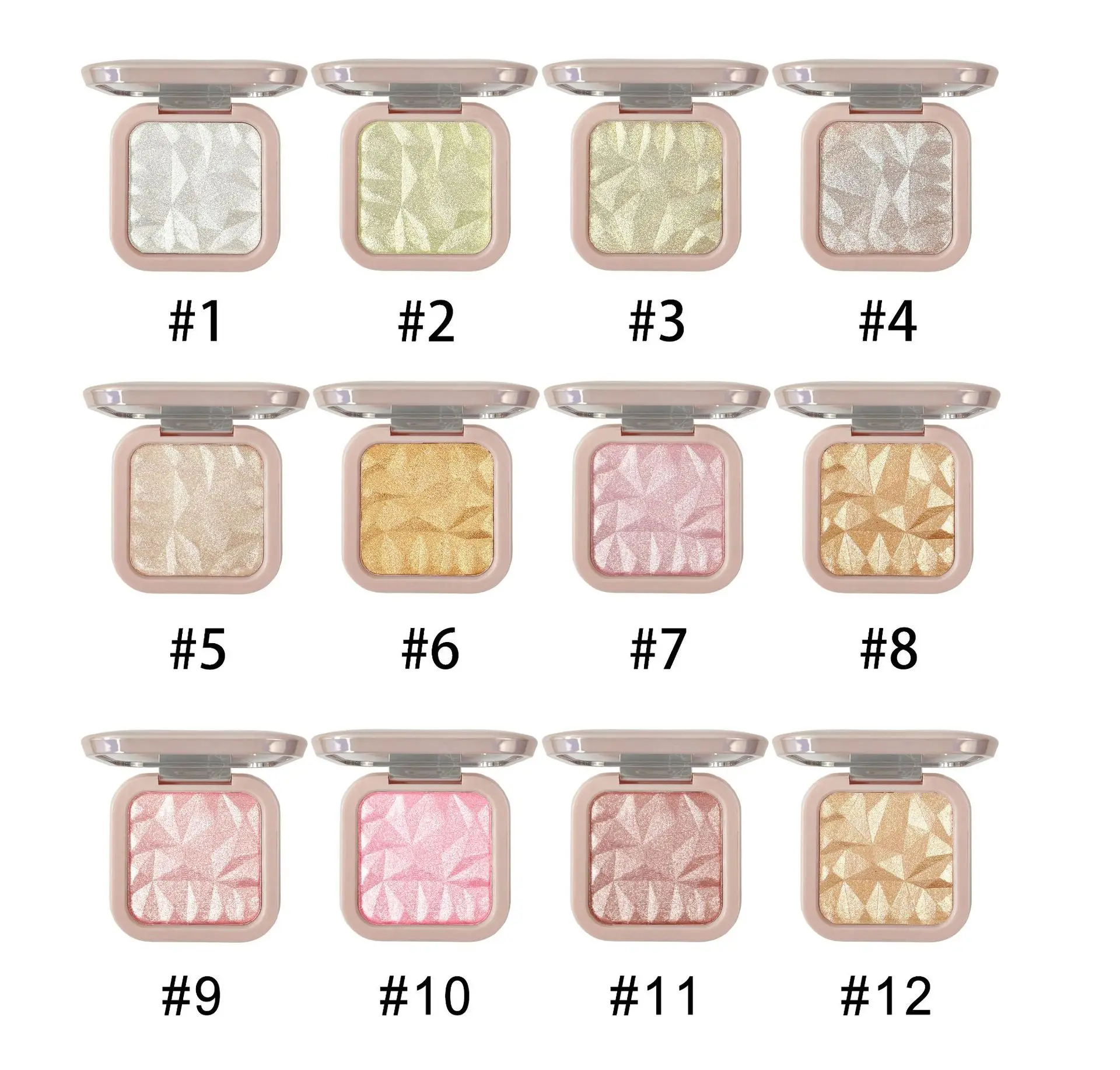 SENKA Custom LOGO Face Body Glow 12 color Private Label Single shimmer Bronzer Powder Highlighter Makeup Palette Private Label