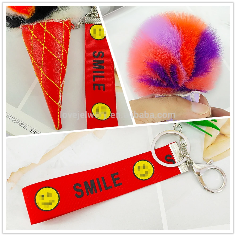 Модный брелок для ключей Yongze из искусственного меха в форме мороженого, пушистая Сумочка, брелок
