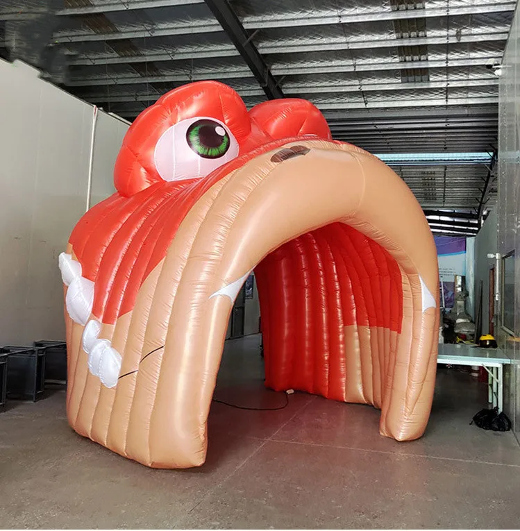 Hot selling custom inflatable dinosaur arch entrance inflatable dinosaur head tunnel archway for decoration
