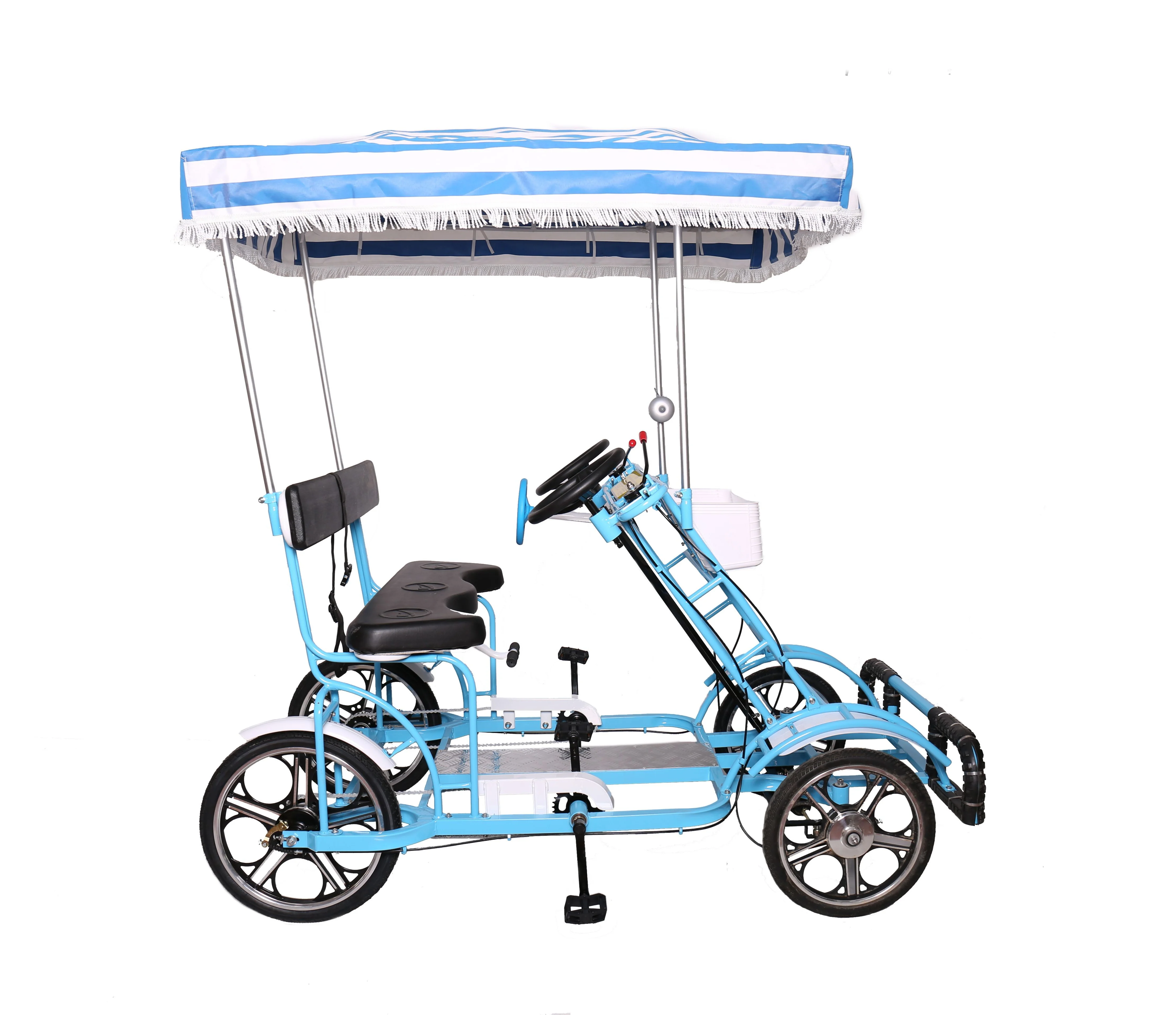 Luxurious Bicicleta 2 Person Tandem Surrey Quadricycle Sightseeing Bike For Park Rent