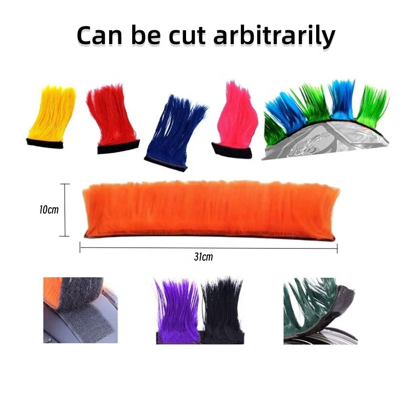 New Style Motorcycle Accessories Helmets Motorcycle Helmet Ornament Feather Activity prop Wig Hairpiece Cockscomb Rooster