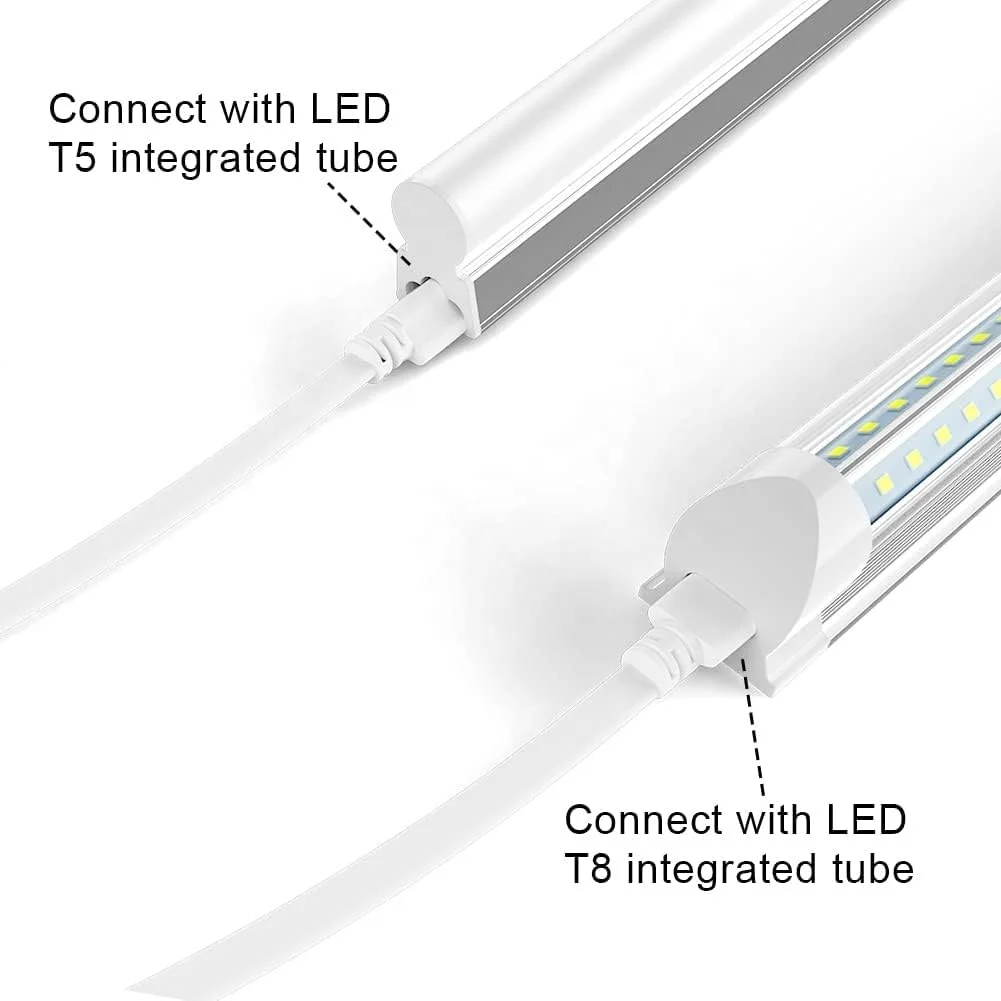 JESLED T5 T8 Extension Cords 1ft/2ft/3ft/4ft/5ft/6ft/10ft Linkable Wire Cable Connector Cords LED Integrated Tube Light Fixture