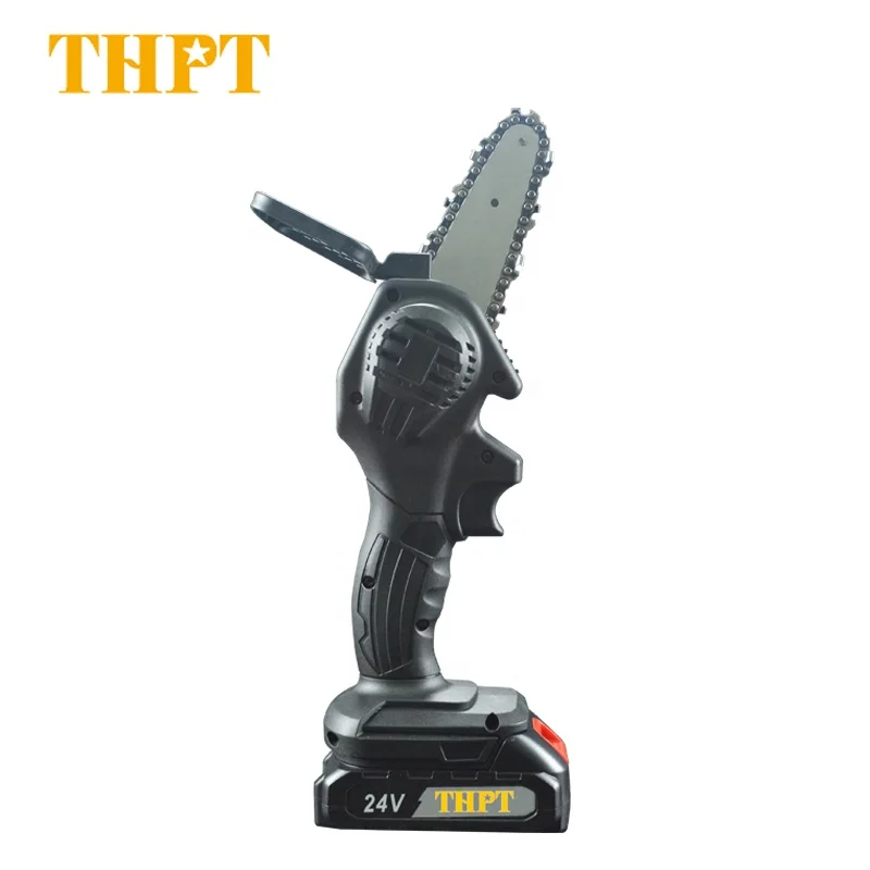 THPT 2021 New Battery Powered Cordless Electric Mini Chain Saw Wood Cutting Branch Cutter For