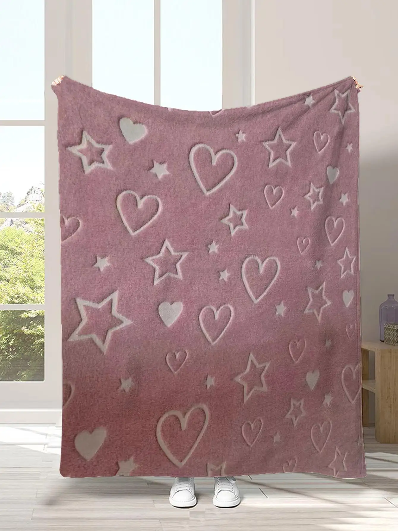 Kids Girls Boys Luminous Blanket Machine Washable Plush Fuzzy Flannel Blankets Glow in The Dark Throw Blanket