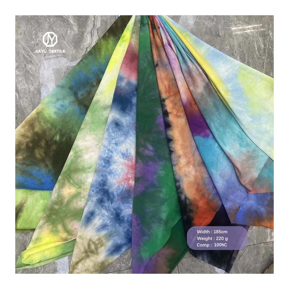 Breathable Eco-Friendly 100% Cotton Tie Dye Fabric Single Jersey T-Shirt Plain Solid Knit Fabric Girls Clothing