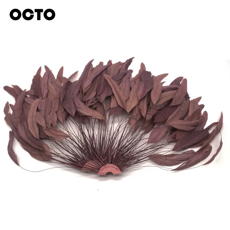 25-30cm 10-12in Black Dyed Colors Half  Pinwheel Stripped Cock Rooster Tail Feather Pads Hat Decoration