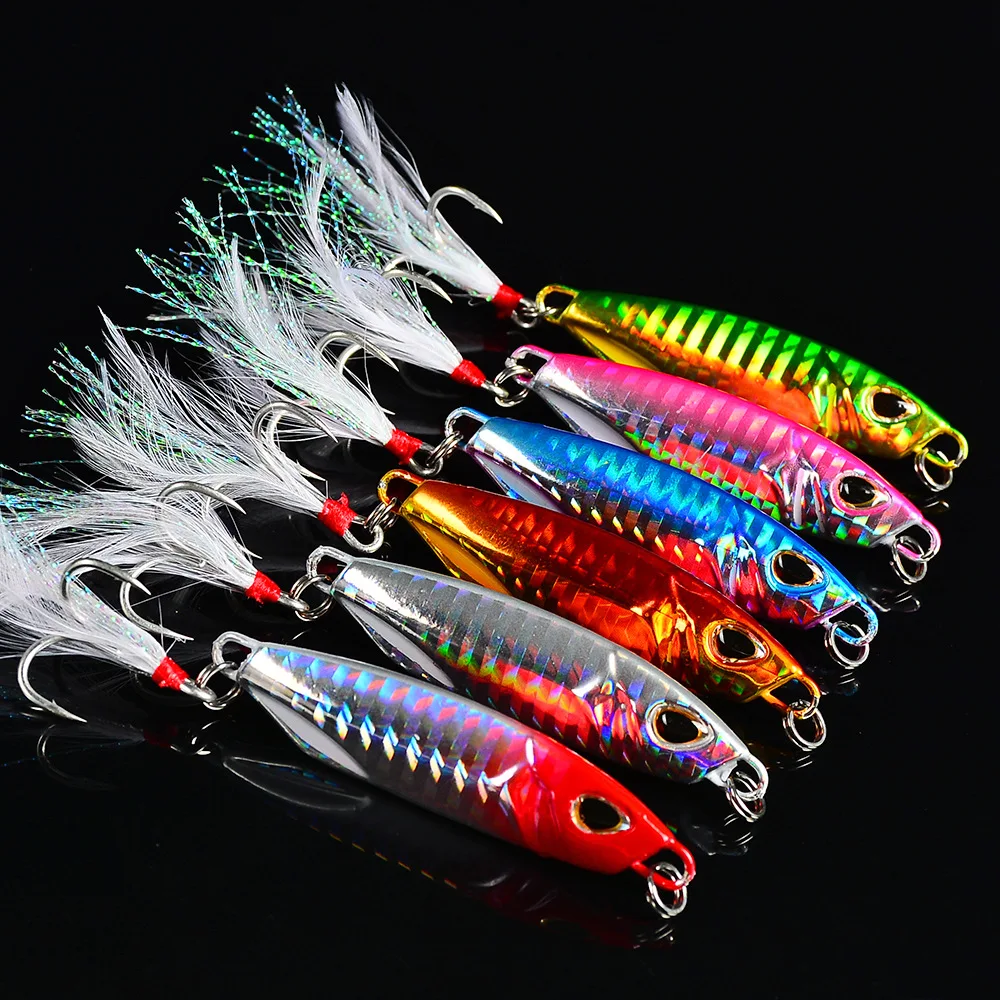 10g 15g 20g 30g 40g 50g 6color  Long Range Metal Lures Bionic  Bait Submersible Iron Plate Fishing Lure