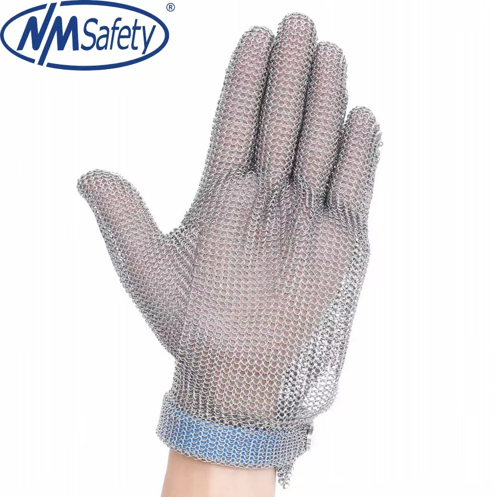 NMSAFETY ANSI A9 Anti-cut Gloves Stainless Steel Wire Metal Mesh Glove for Cutting Guantes Anticorte De Seguridad