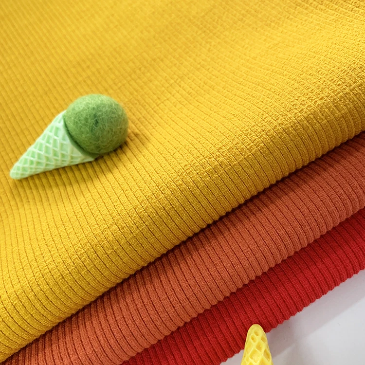 High stretch 88% rayon 12% spandex ribbing knit fabric for cuffs