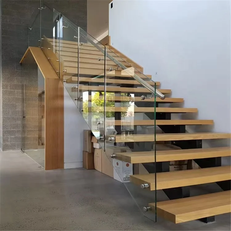 Modern design indoor stairs fiberglass structure stairs wooden stairs
