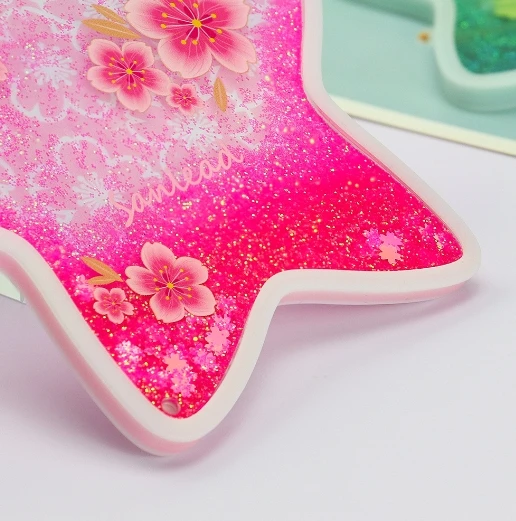 Quicksand Acrylic Pentagram Quicksand Coaster, Creative Home Decorative Ornament, Business Gift Present.