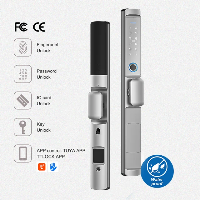 Glass Electric Door Lock Remote Control Digital Tuya Waterproof Outdoor Door Lock For Home