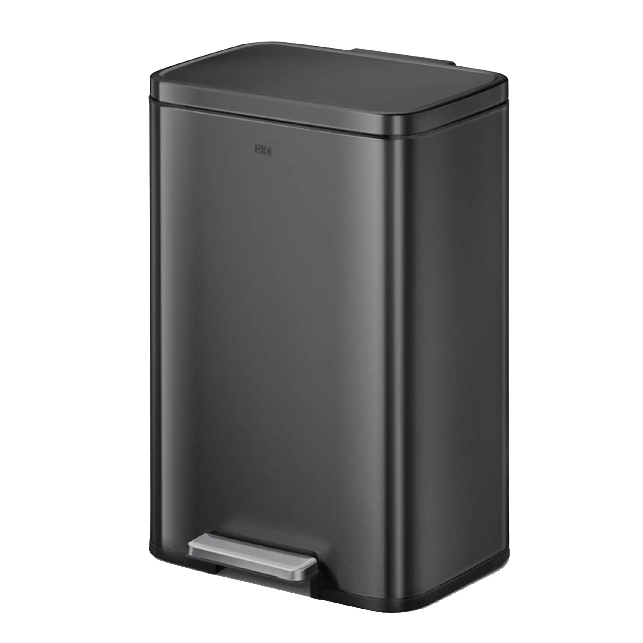 EKO Madison Matte Black 13.2 Gallon Step Trash Can, Fingerprint Resistant Kitchen Trash Can
