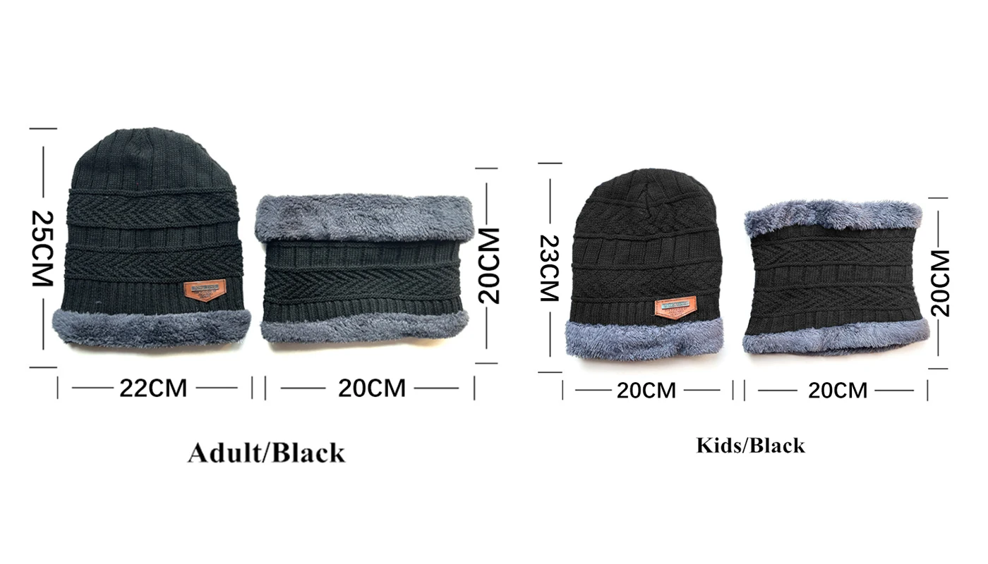 2022 men warm winter hat with Scarf Wool Lining Thick Warm Knit beanies Winter Beanie Caps bonnet For men