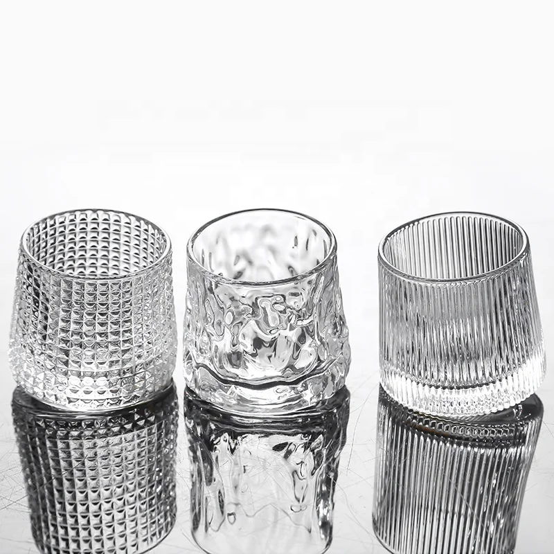 Creative Drinking Glasses Smooth Brim Delicate Transparent Shaker Tumbler Beer Glass Mug Bar Rotating Whisky Wine Glass