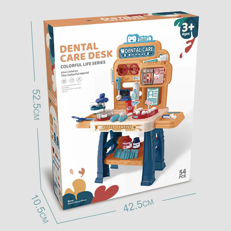 Новый стиль доктор игровой набор игрушки 54 шт. Детские ролевые игры уход за зубами письменный прибор Моделирование клиника ящик для