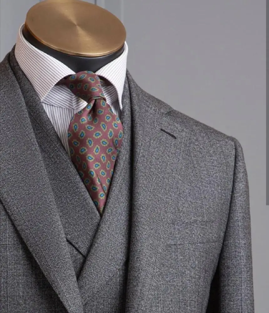 Single Breasted Custom Slim Fit Business Suit Cashmere Wool Latest Design Mens Wedding Suit