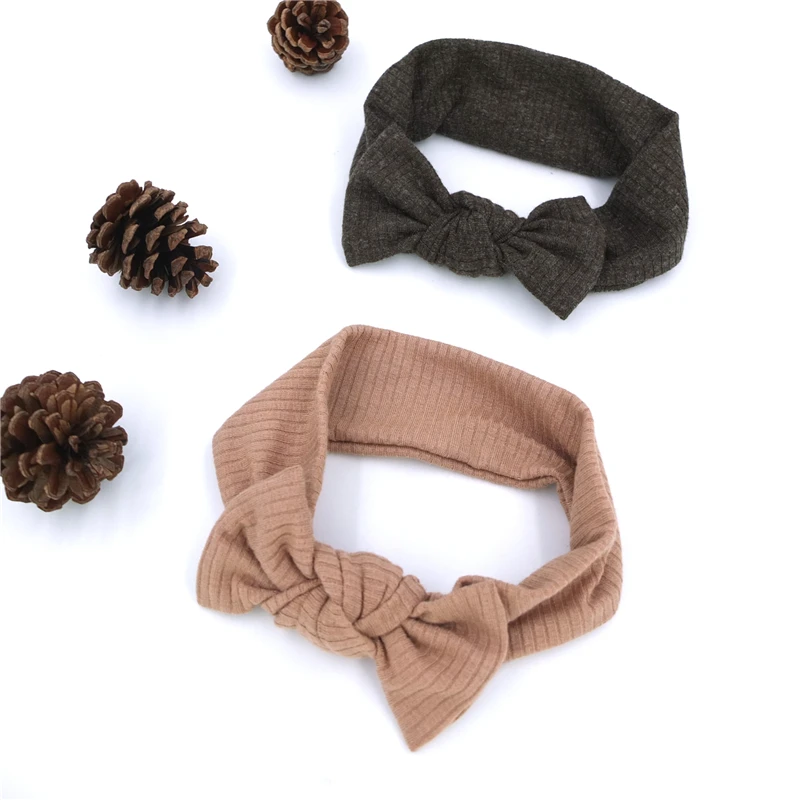 Cotton Ribbed Baby Headband Newborn Toddler Baby Girls Turban Headbands Neutral Hairband Baby Shower Gift Accessories