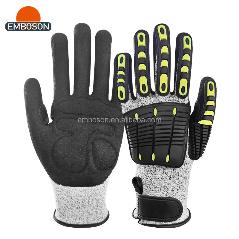 Hot Selling Impact Resistant TPR Back Wear Resistant Anti-slip And Anti-cutting Safety Gloves