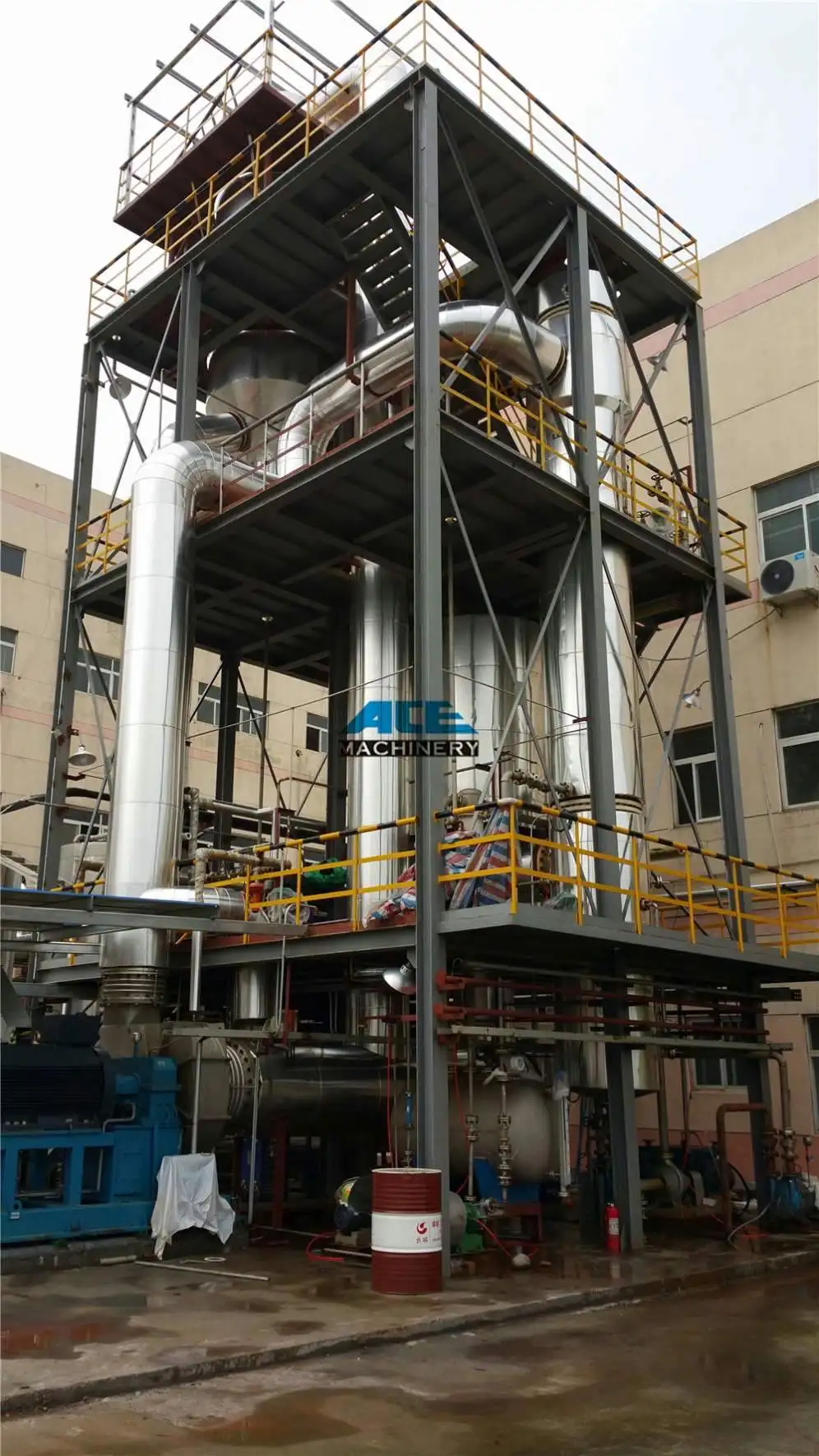 Cleaning Chemical Solution Oily Wastewater MVR Forced Circulation Crystallization Evaporator