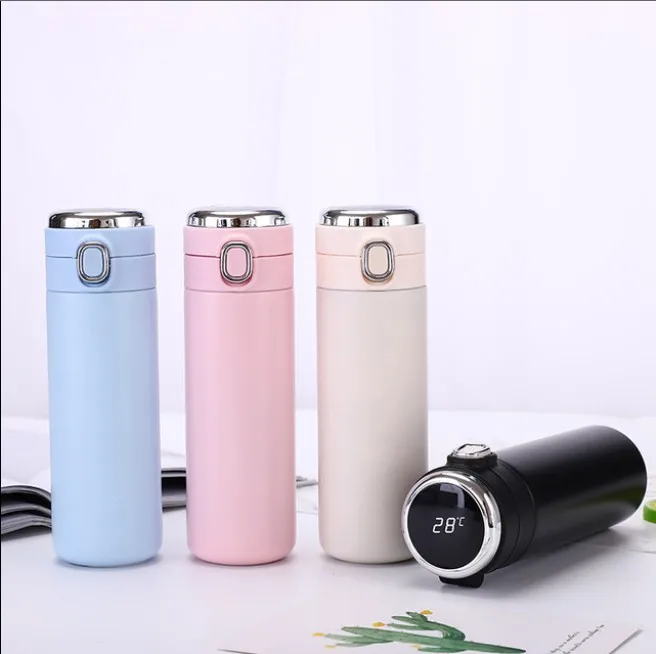 Wholesale Waterproof Vacuum Stainless Steel Sensor LED Temperature Display Bouncing lids Smart Water Bottle