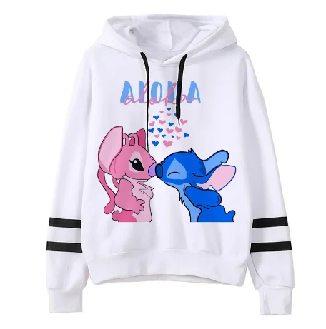Hoodies Women Cartoon Lilo Stitch Graphic Streetwear Anime  Korean Style Sweatshirts