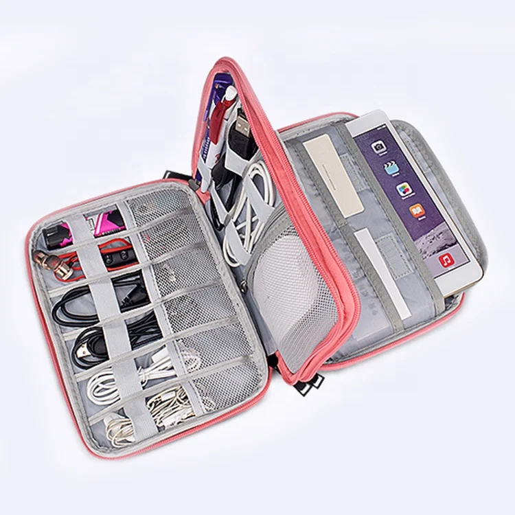 Dropshipping Pink Travel Cable Gadget Wire Accessory Storage Bag for Memory Stick