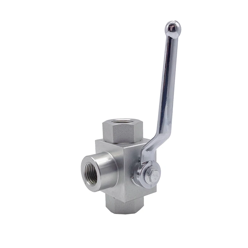 HONGGE KHB3K- 1/4NPT Stainless Steel Hydraulic Three Way Threaded High Pressure Ball Valves 1/4Inch