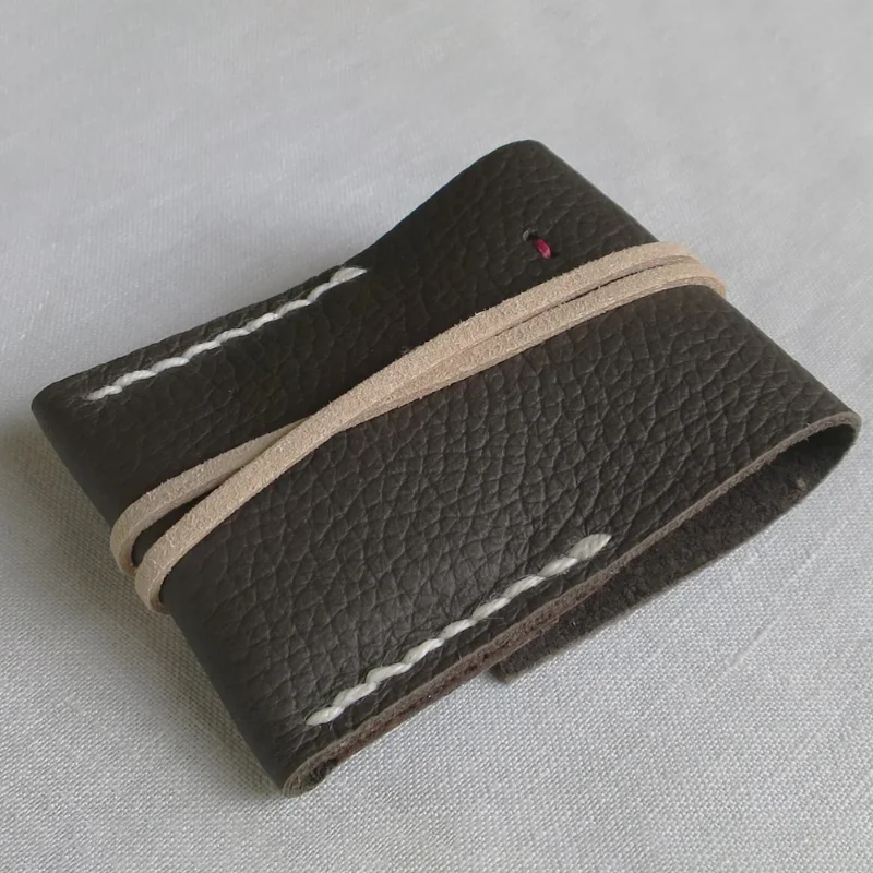 Genuine Leather Sewing Kit Storage Bag Minimalist Knitting Needle Organizer Portable Card Holder Wallet