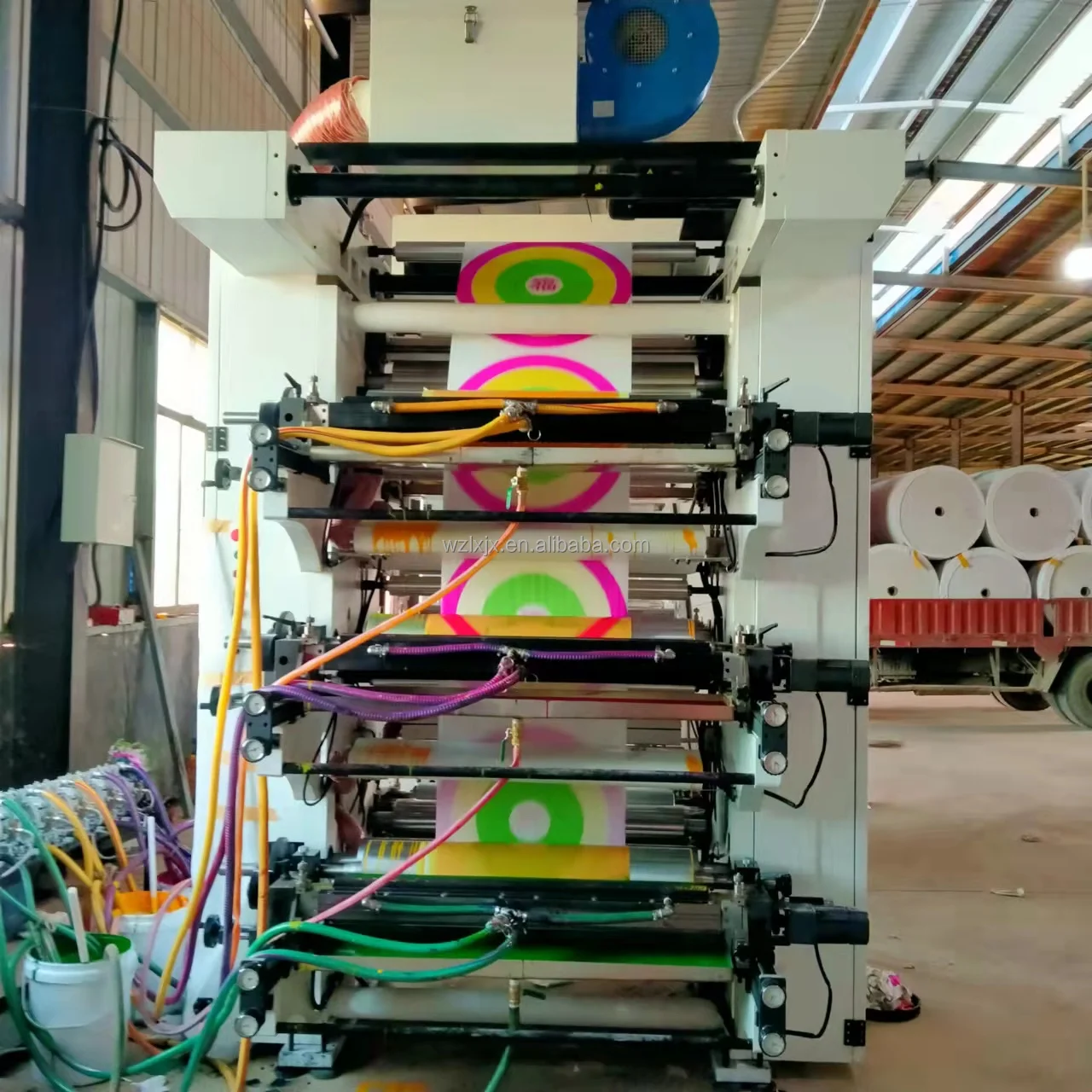 High Speed Six Color Belt Drive Flexographic Machine For Printing Kraft Paper Bag/Cup